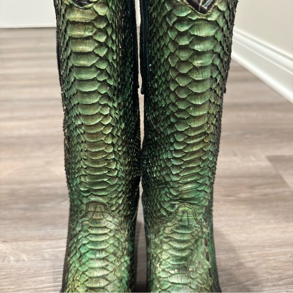 Corral Boots Python Snip Toe Woven Western Cowboy Boots A3661 - Picture 3 of 14